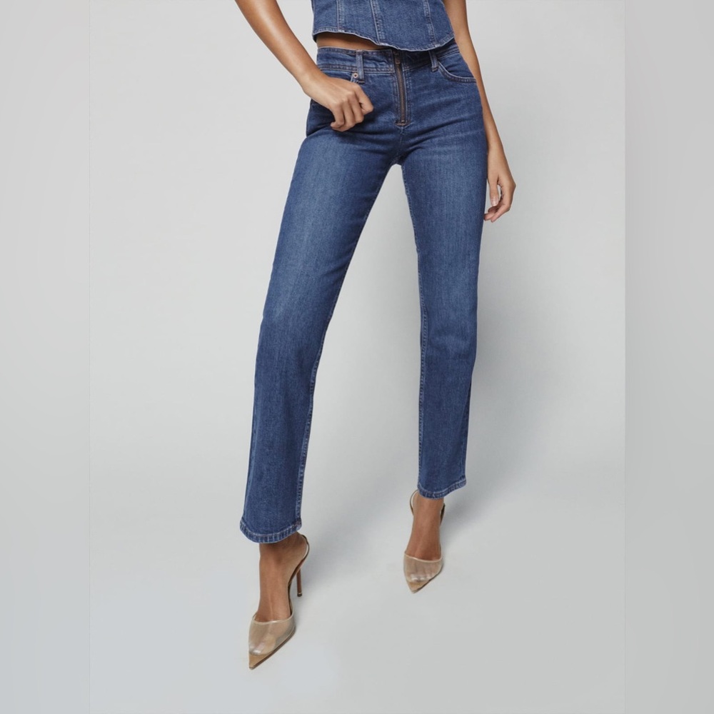 Reformation Julianna Zip Mid Rise Straight Leg Jeans Size 30
